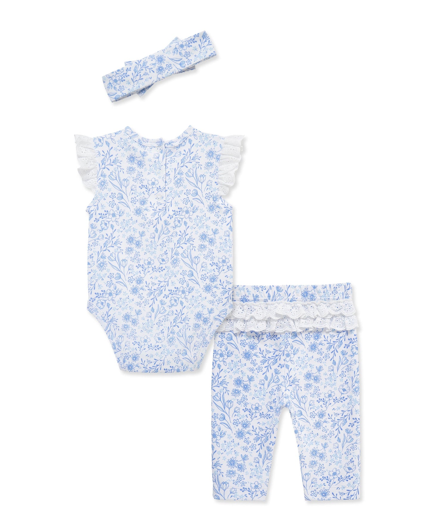 Floral Eyelet Bodysuit & Pant Set