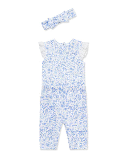 Floral Eyelet Bodysuit & Pant Set