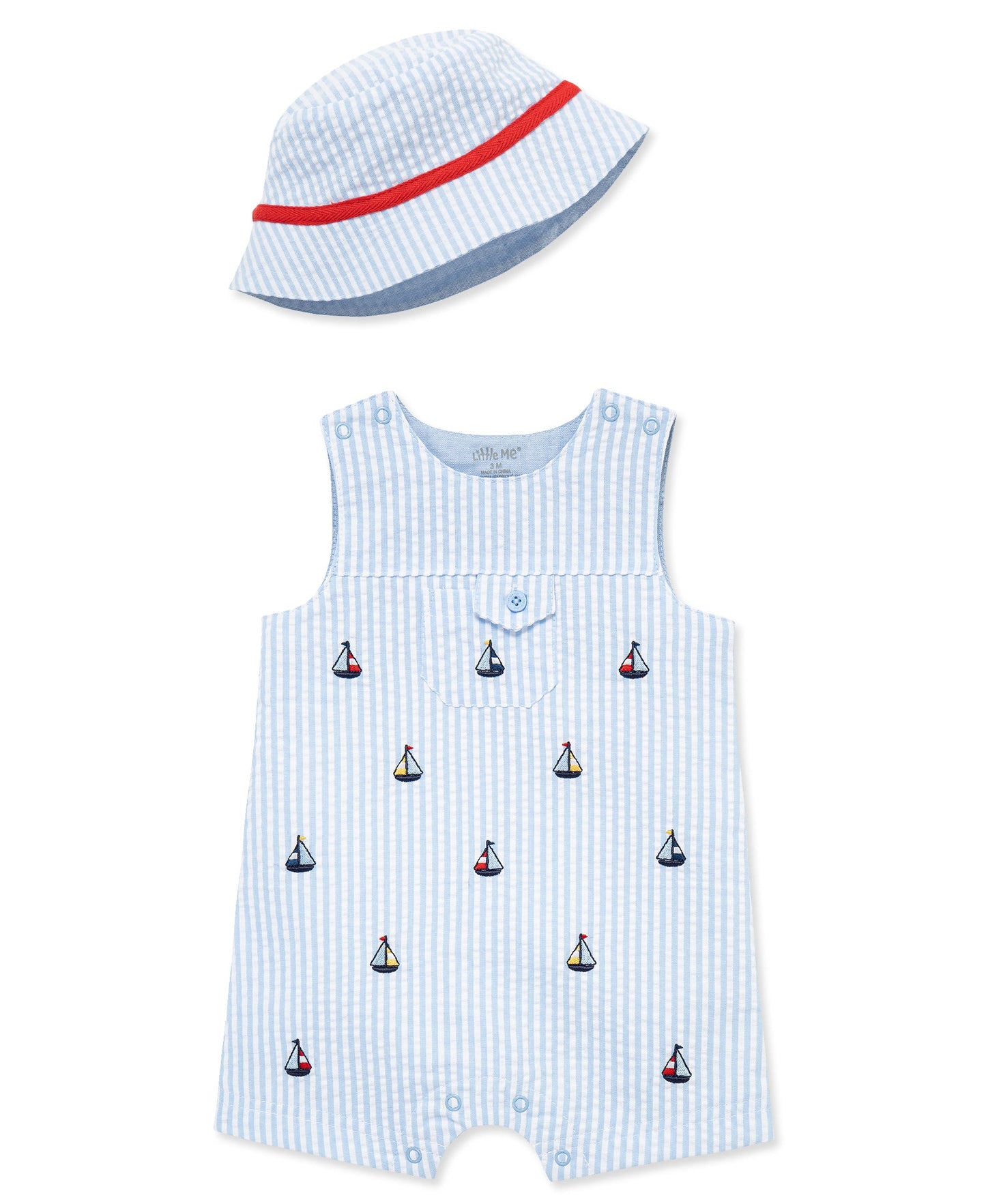 Sailboat Woven Sunsuit & Hat