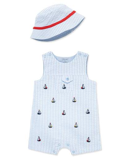 Sailboat Woven Sunsuit & Hat
