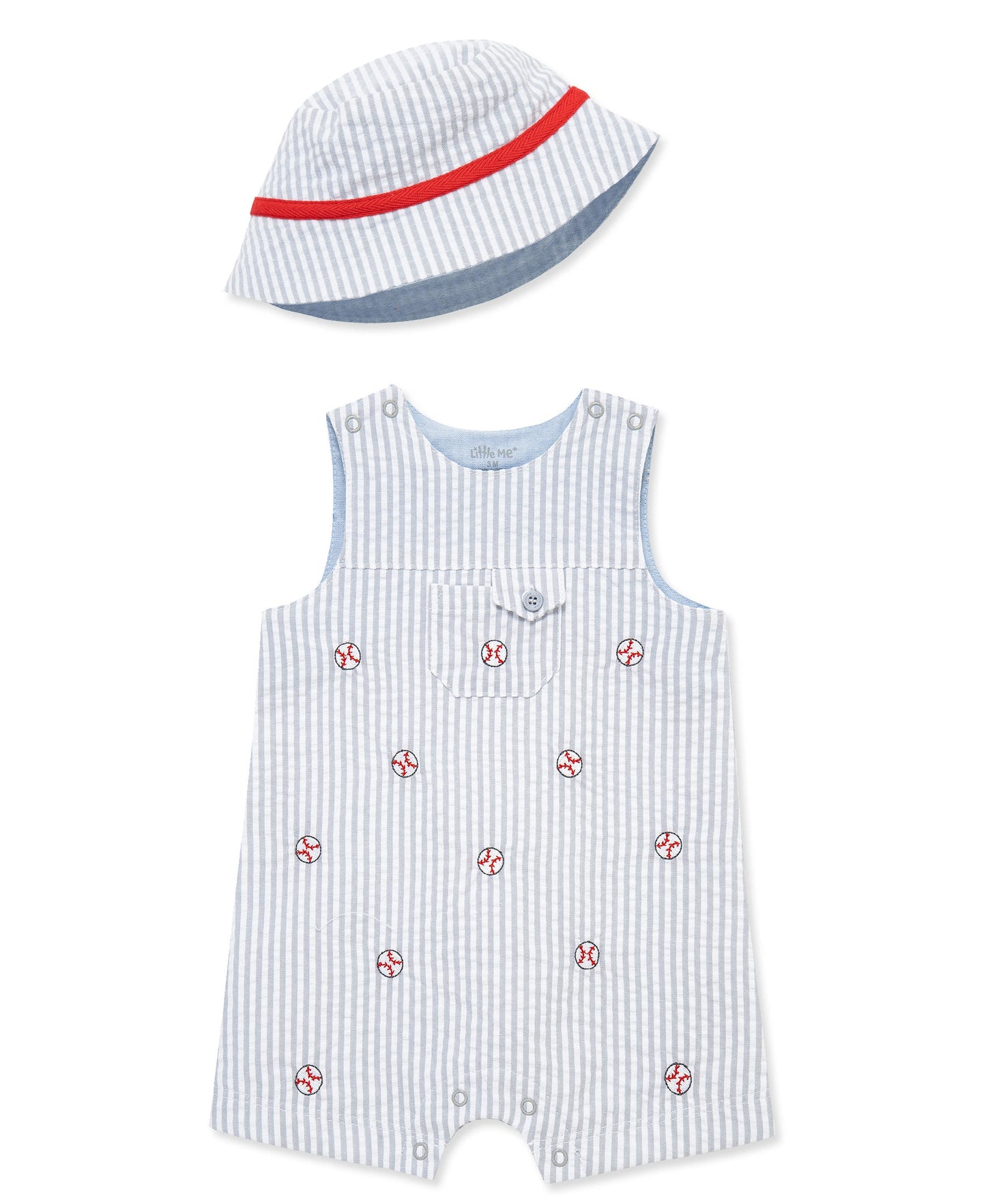 Baseball Woven Sunsuit & Hat