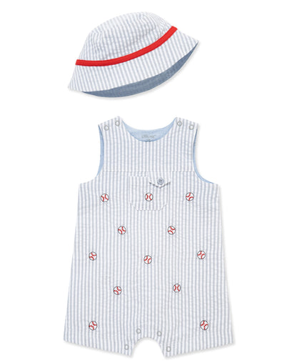 Baseball Woven Sunsuit & Hat