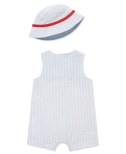 Baseball Woven Sunsuit & Hat