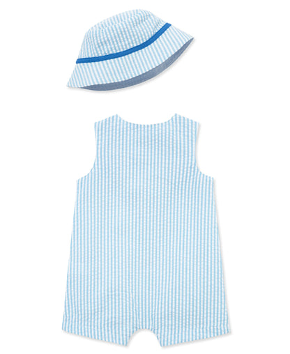 Whales Woven Sunsuit & Hat