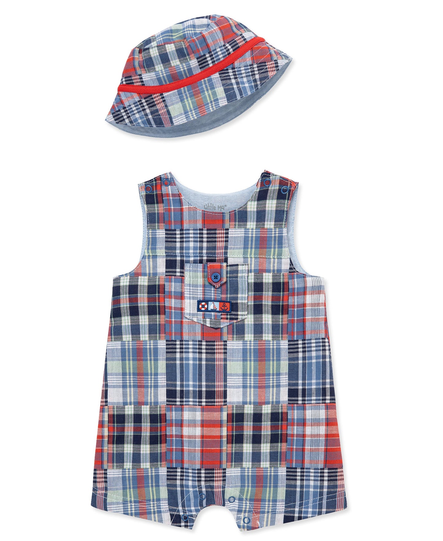 Patchwork Woven Sunsuit & Hat