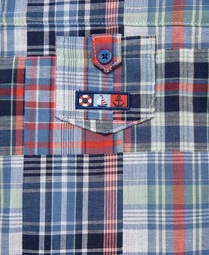 Patchwork Woven Sunsuit & Hat