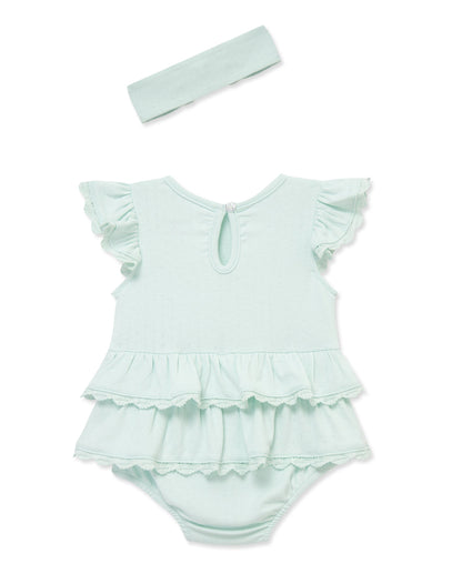 Aqua Lace Skirt Bubble & Headband
