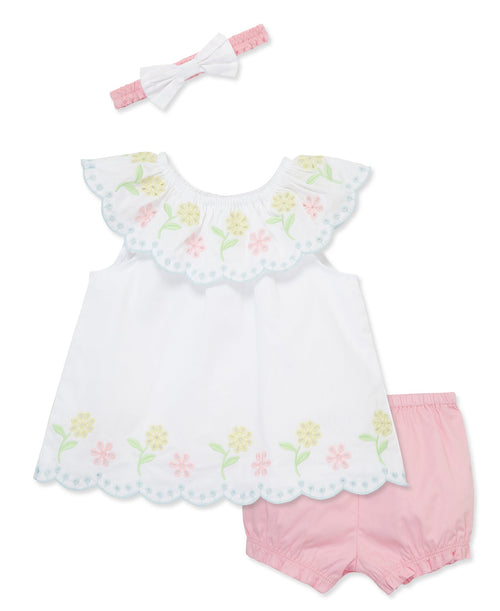 Multi Eyelet Woven 2-Piece Sunsuit & Headband