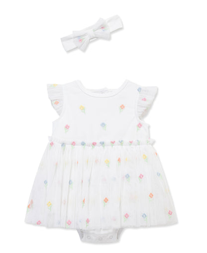 Sweet Floral Tutu Popover & Headband