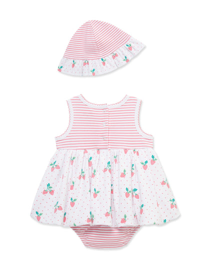 Strawberries Knit Popover & Hat