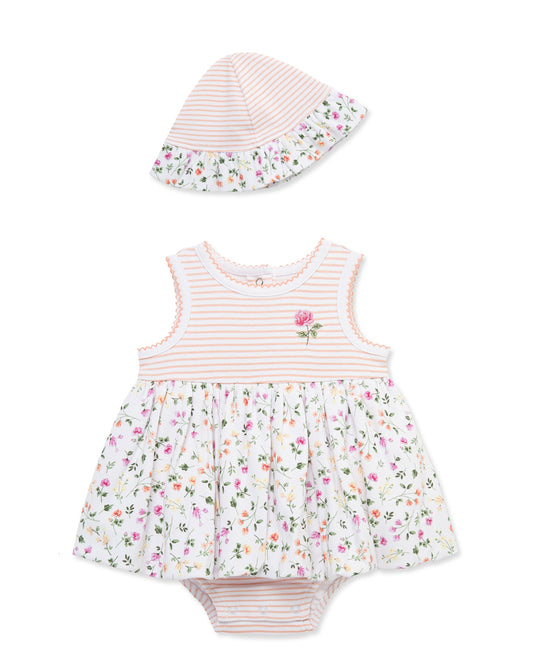 Floral Knit Popover & Hat