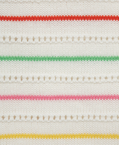 Thin Striped Pointelle Knit Bubble