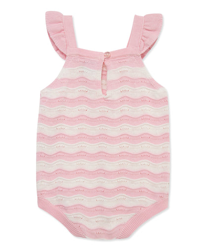 Curvy Striped Pointelle Knit Bubble