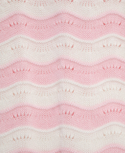 Curvy Striped Pointelle Knit Bubble