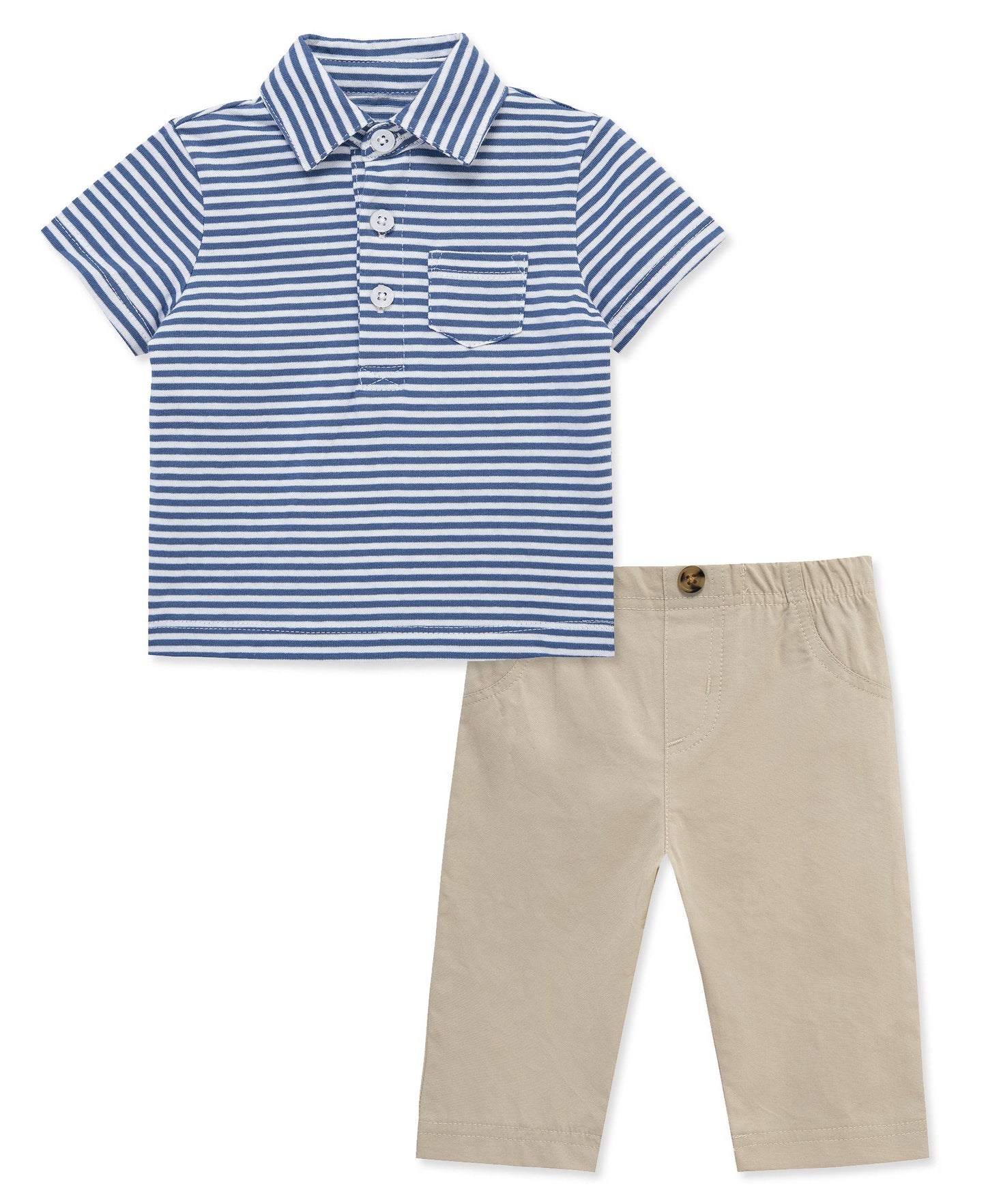Striped Polo & Pant Set