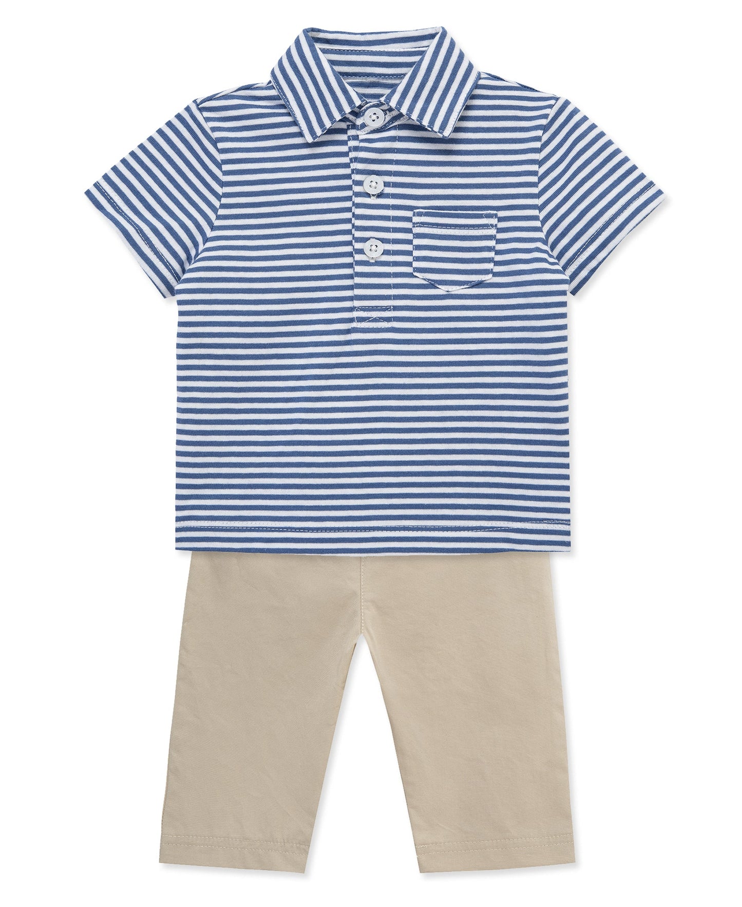 Striped Polo & Pant Set
