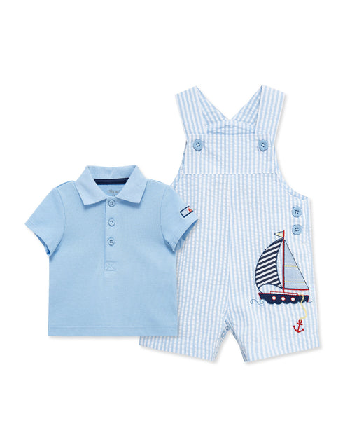 Sailboat Woven Shortall Set (12M-24M)