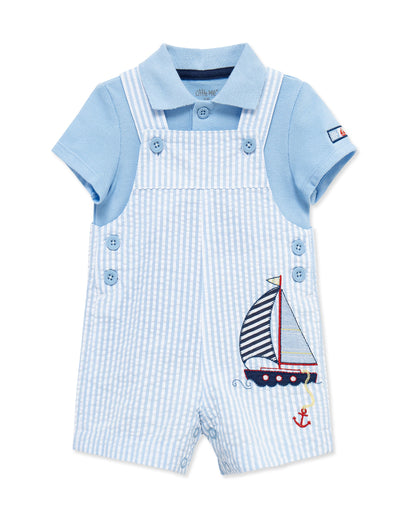 Sailboat Woven Shortall Set (12M-24M)