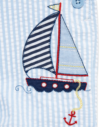 Sailboat Woven Shortall Set (12M-24M)