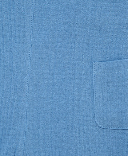 Solid Gauze Shortall Set