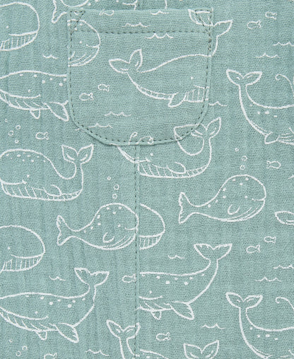 Whales  Gauze Shortall Set