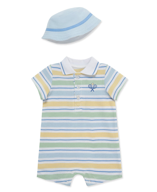 Wide Stripe Romper & Hat