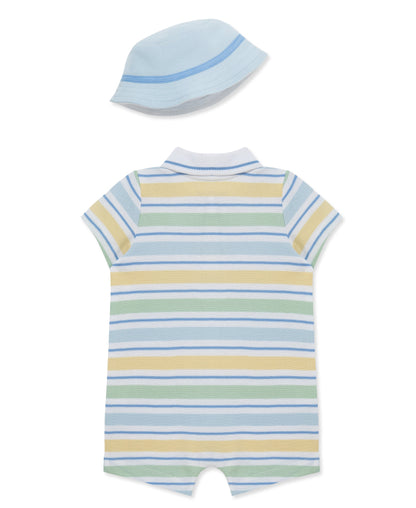 Wide Stripe Romper & Hat