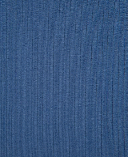 Blue Rib Knit Polo Romper