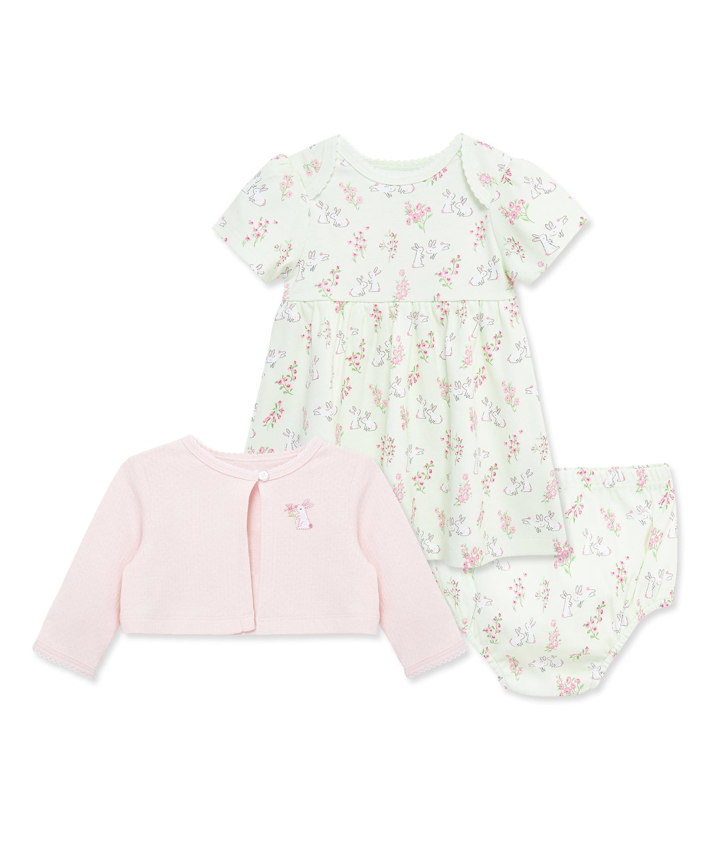 Bunny Knit Dress & Cardigan Set