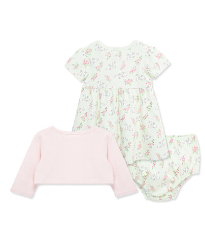 Bunny Knit Dress & Cardigan Set