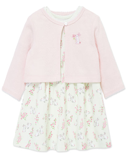Bunny Knit Dress & Cardigan Set
