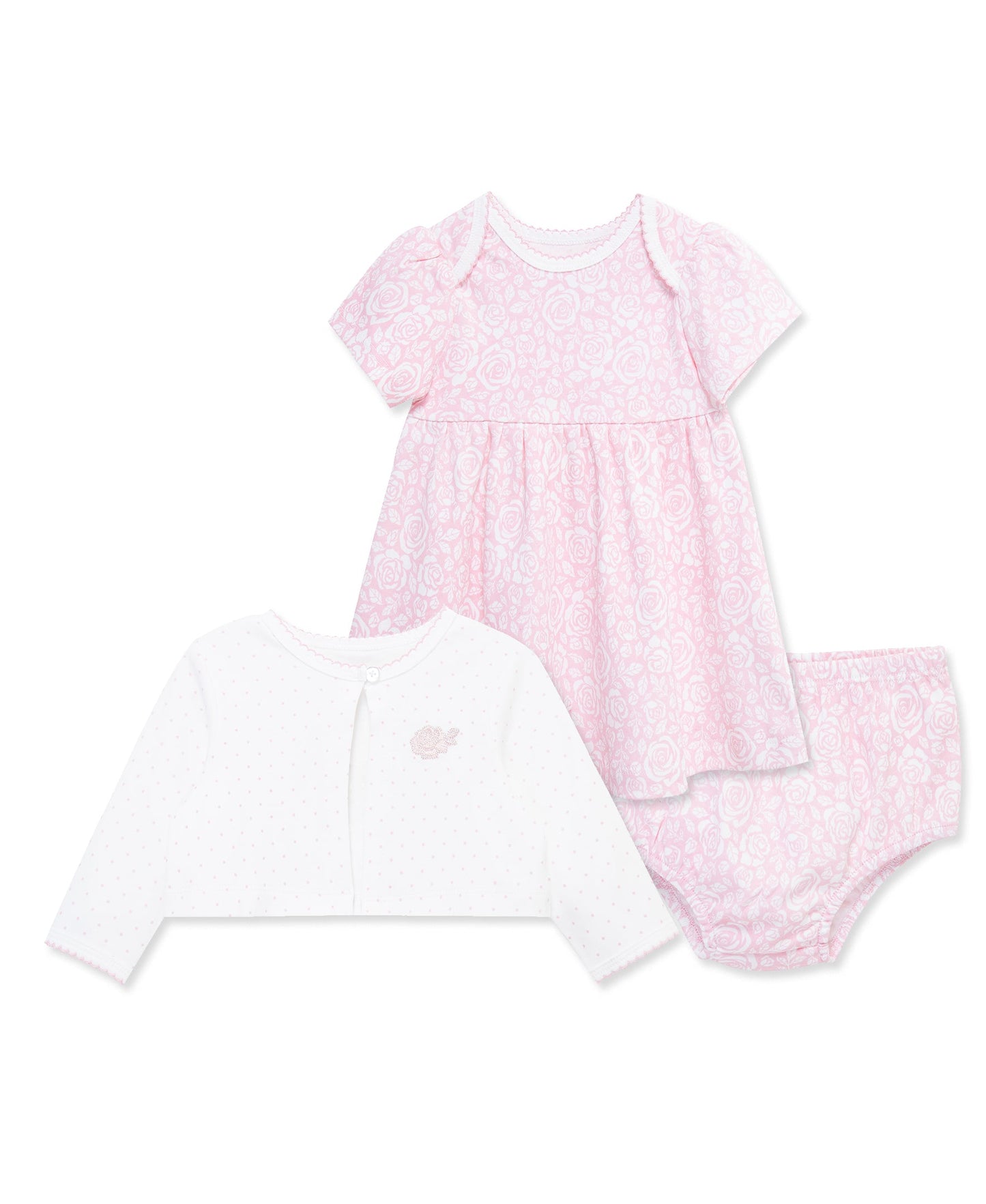Roses Knit Dress & Cardigan Set