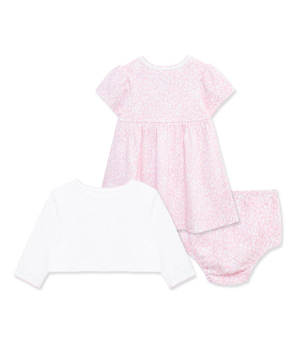 Roses Knit Dress & Cardigan Set