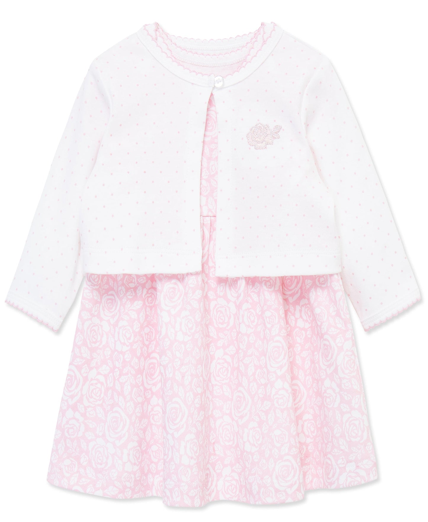 Roses Knit Dress & Cardigan Set