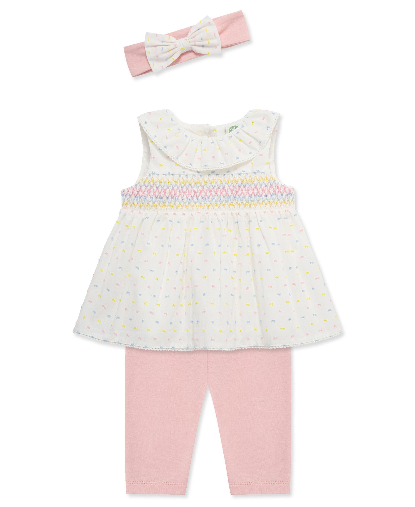 Smocked Dot Woven Tunic & Legging Set (12M-24M)