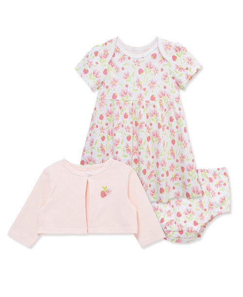 Strawberry Knit Dress & Cardigan Set
