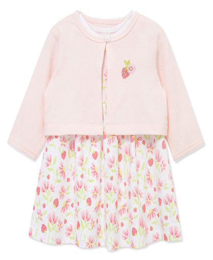 Strawberry Knit Dress & Cardigan Set