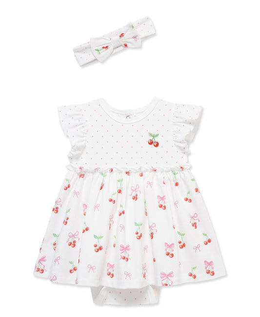Cherries Bodysuit Dress & Headband