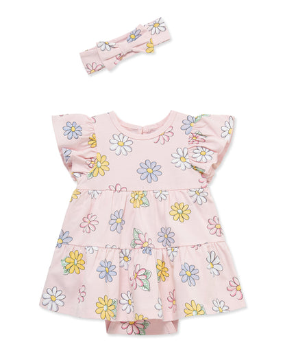 Fun Daisy Bodysuit Dress & Headband