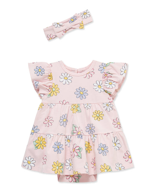Fun Daisy Bodysuit Dress & Headband