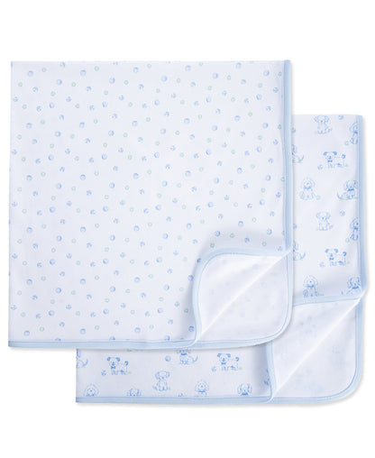 Peppy Puppies Receiving Blankets (2-Pack)