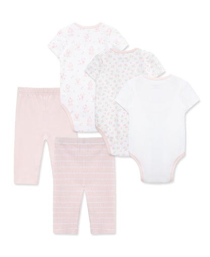 Pretty Puppies 5-Piece Bodysuits & Pants Set