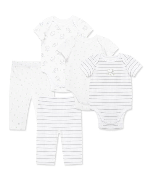 Baby Elephants 5-Piece Bodysuits & Pants Set