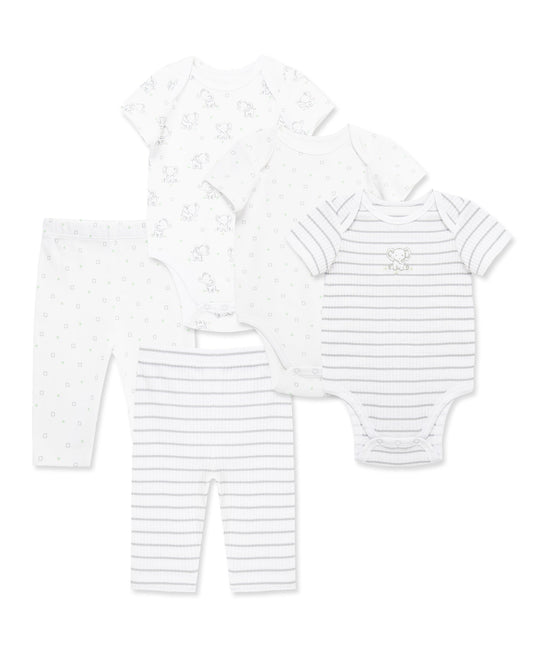 Baby Elephants 5-Piece Bodysuits & Pants Set