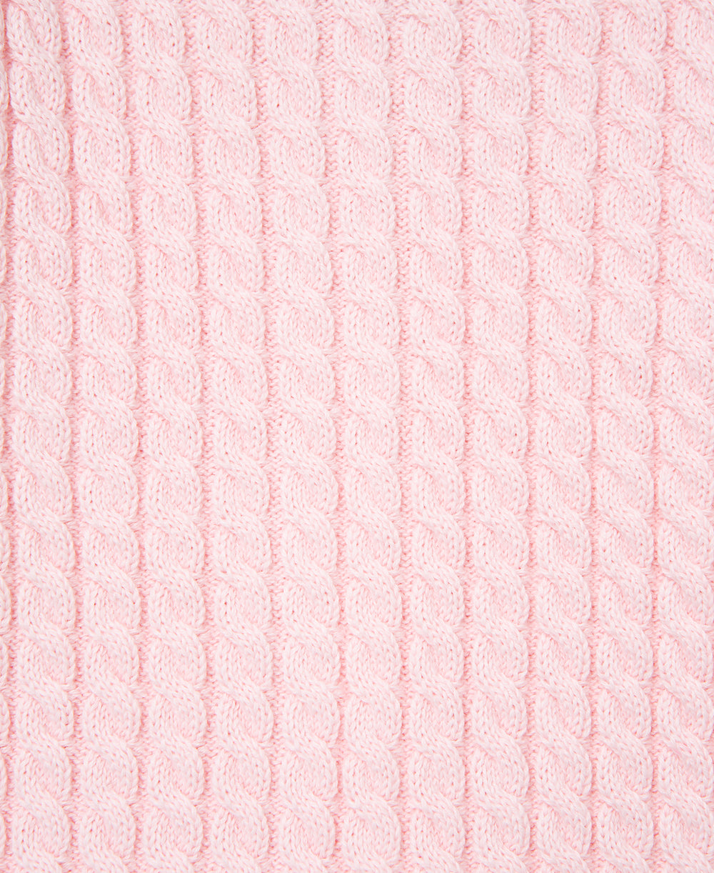 Pink Cable Sweater and Hat