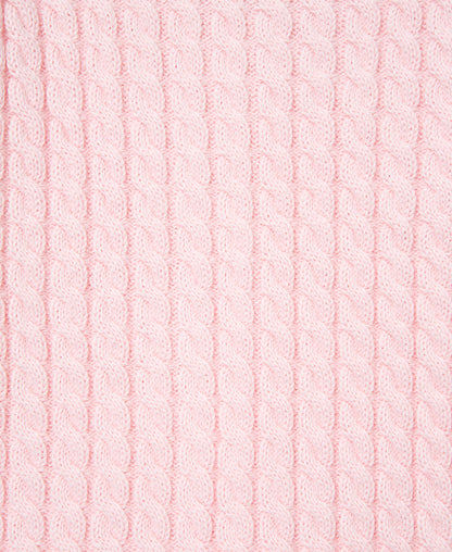 Pink Cable Sweater and Hat