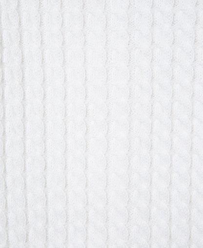 White Cable Sweater and Hat