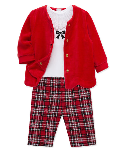Bows 3 Piece Cardigan Set (3M-9M)