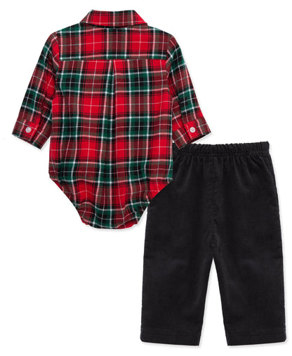 Party Pups Plaid Pant Set (3M-9M)
