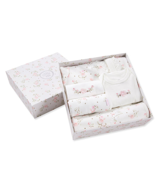 Vintage Rose Print Baby Gift Box Set